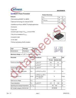 BSO200N03S datasheet  